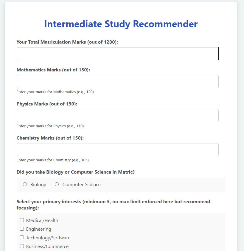Intermediate Recommender App